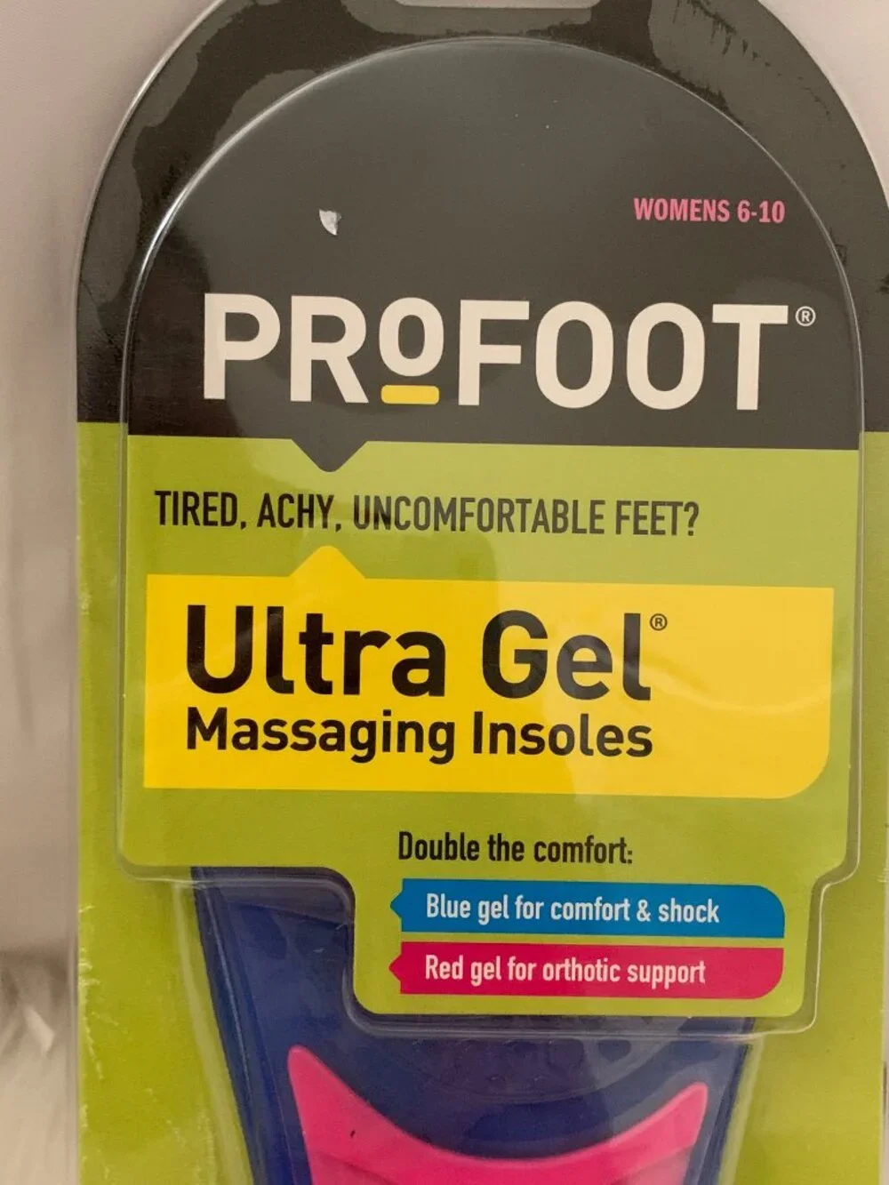 ProFoot Ultra Gel Massaging Insoles (1 Pair, Size 6-10)